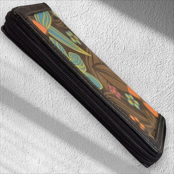 XOXO Zip Around Long Wallet Brown Multicolor Floral - Picture 4 of 5